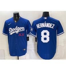 Men's Los Angeles Dodgers x KAWS #8 Enrique Hernández Royal Vapor Premier Limited Stitched Baseball Jersey