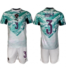 Men's Portugal Team #3 Rúben Dias Green 2026 World Cup Away Soccer Jersey Suit