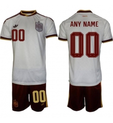 Men's Spain Team Custom White Soccer Jersey Suit