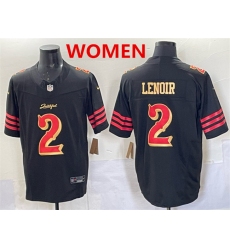 Women's San Francisco 49ers #2 Deommodore Lenoir Black 2025 F.U.S.E. “Rivalries” Vapor Limited Stitched Football Jersey(Run Small)