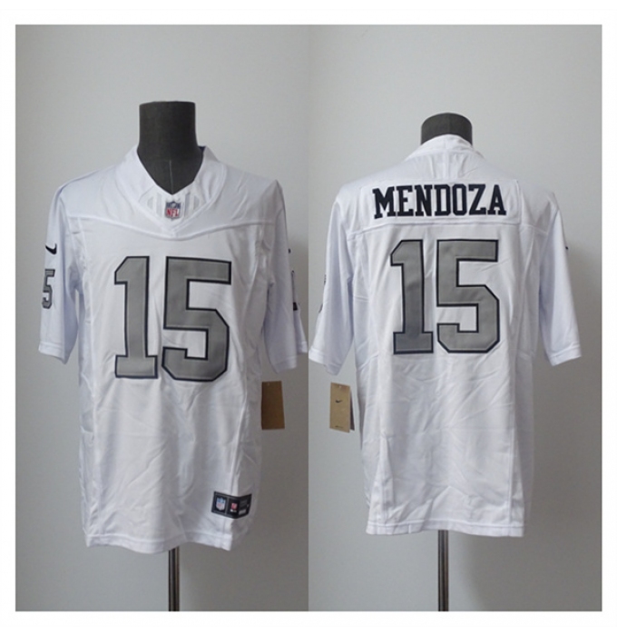 Men's Las Vegas Raiders #15 Fernando Mendoza White 2026 F.US.E. Draft Color Rush Vapor Untouchable Limited Football Stitched Jersey