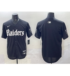 Men's Las Vegas Raiders Blank Black 'Gothic Sin City Shadows Edition' Vapor Limited Stitched Baseball Jersey