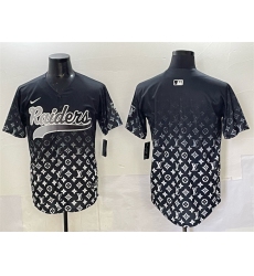 Men's Las Vegas Raiders Blank Black Limited Stitched Baseball Jersey