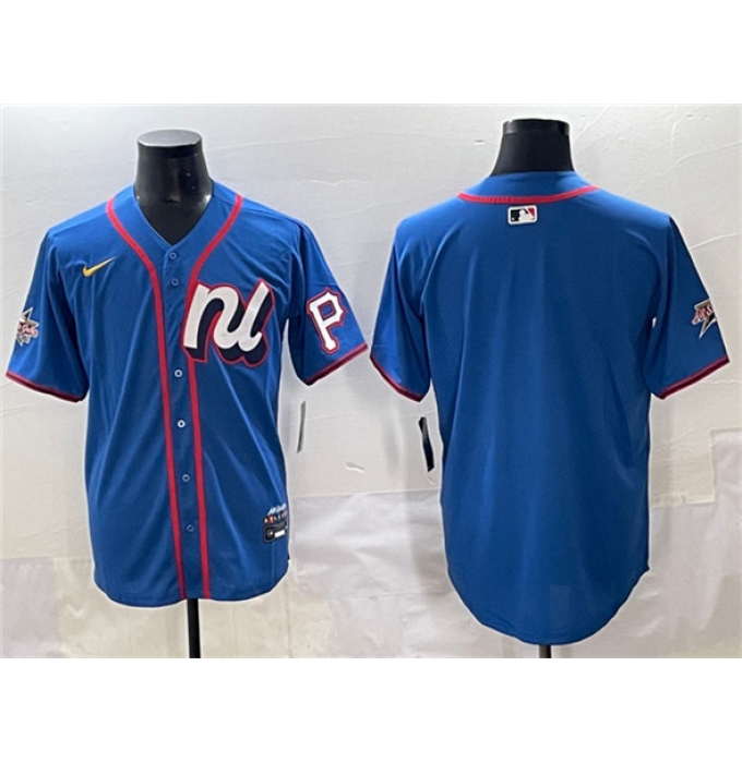 Men's National League Pittsburgh Pirates Blank Blue 2025 All-Star Edition Limited Stitched Baseball Jersey