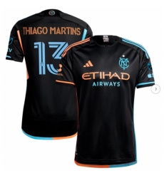 Men's New York City FC Thiago Martins adidas Black 2024 24 7 Kit Authentic Player Jersey