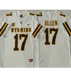 Men's Wyoming Cowboys #17 Josh Allen White Vapor Limited Stitched Nike Jersey