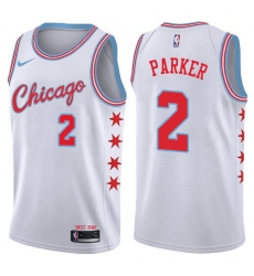 Men's Nike Chicago Bulls #2 Jabari Parker Swingman White NBA Jersey - City Edition