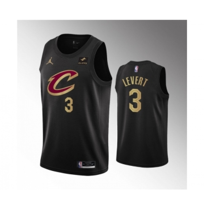 Men's Cleveland Cavaliers #3 Caris LeVert Black Statement Edition Stitched Basketball Jersey