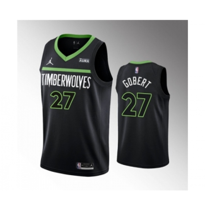 Men's Minnesota Timberwolves #27 Rudy Gobert Black Statement Edition Stitched Jersey