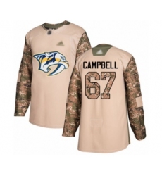 Youth Nashville Predators #67 Alexander Campbell Authentic Gold USA Flag Fashion Hockey Jersey