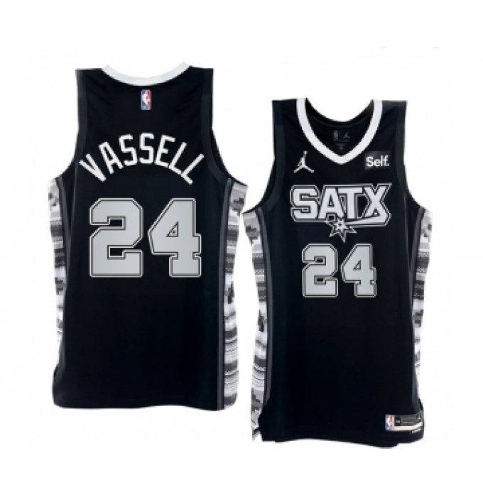 Men' San Antonio Spurs #24 Devin Vassell Black Stitched Nike Jersey