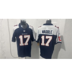 Men's Denver Broncos #17 Jaylen Waddle Navy White 2026 Vapor Limited Football Stitched Jersey