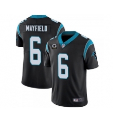 Men's Carolina Panthers 2022 #6 Baker Mayfield Black With 3-star C Patch Vapor Untouchable Limited Stitched Jersey