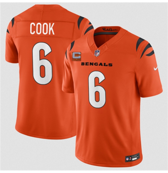Men's Cincinnati Bengals #6 Bryan Cook Orange 2026 F.U.S.E. 1-Star C Vapor Limited Football Stitched Jersey