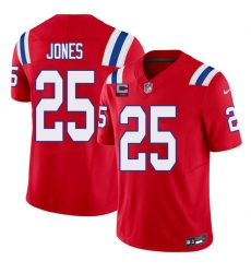 Men's New England Patriots #25 Marcus Jones Red 2026 F.U.S.E. 2-Star C Vapor Limited Football Stitched Jersey