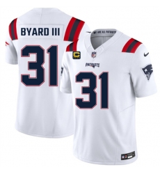 Men's New England Patriots #31 Kevin Byard III White 2026 F.U.S.E. 4-Star C Vapor Limited Football Stitched Jersey