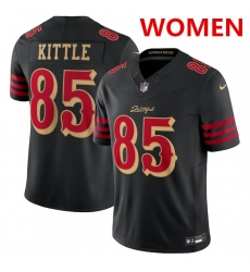 Women's San Francisco 49ers #85 George kittle Black 2025 F.U.S.E. “Rivalries” Vapor Limited Stitched Football Jersey(Run Small)