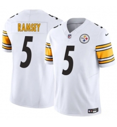 Youth Pittsburgh Steelers #5 Jalen Ramsey White 2023 F.U.S.E. Vapor Untouchable Limited Football Stitched Jersey