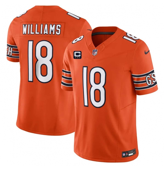 Men's Chicago Bears #18 Caleb Williams Orange 2026 F.U.S.E. With 3-star C Vapor Untouchable Limited Football Stitched Jersey