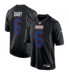 Men's New York Giants #6 Jaxson Dart Carbon Black Fashion Game Nike Jersey