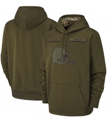 Men's Cleveland Browns Nike Olive Salute to Service Sideline Therma Performance Pullover Hoodie