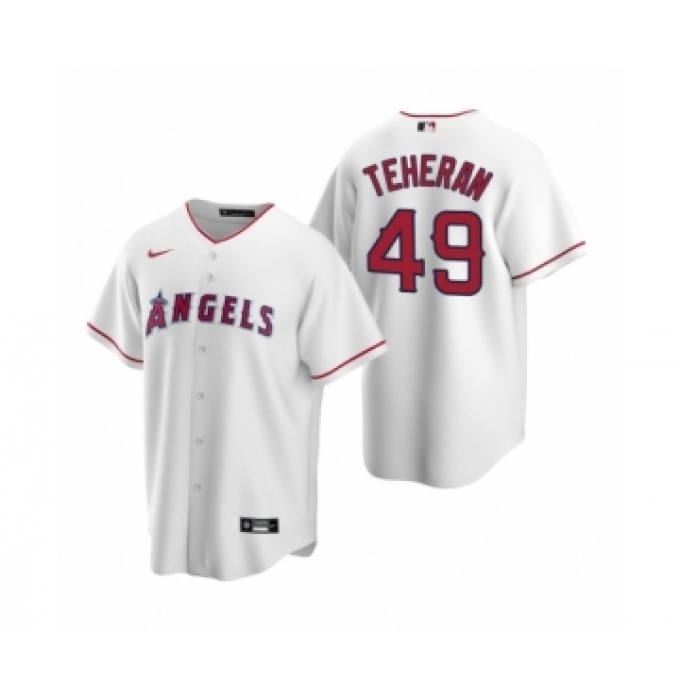 Women Julio Teheran #49 Los Angeles Angels White Replica Home Jersey