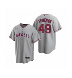 Youth Los Angeles Angels #49 Julio Teheran Gray Replica Road Jersey