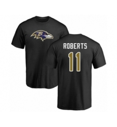 Football Baltimore Ravens #11 Seth Roberts Black Name & Number Logo T-Shirt