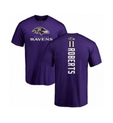Football Baltimore Ravens #11 Seth Roberts Purple Backer T-Shirt