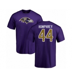 Football Baltimore Ravens #44 Marlon Humphrey Purple Name & Number Logo T-Shirt