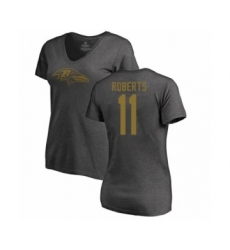 Football Women's Baltimore Ravens #11 Seth Roberts Ash One Color T-Shirt