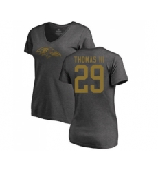 Football Women's Baltimore Ravens #29 Earl Thomas III Ash One Color T-Shirt