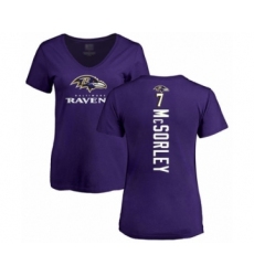 Football Women's Baltimore Ravens #7 Trace McSorley Purple Backer T-Shirt