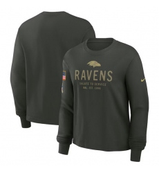 Men's Baltimore Ravens Dark Green 2025 Salute to Service Sideline Dri-FIT Long Sleeve T-Shirt