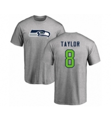 Football Seattle Seahawks #8 Jamar Taylor Ash Name & Number Logo T-Shirt
