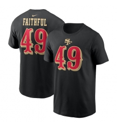 Men's San Francisco 49ers #49 The Faithful Black 2025 Rivalries Collection Name & Number T-Shirt