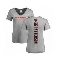 Football Women's Chicago Bears #84 Cordarrelle Patterson Ash Backer V-Neck T-Shirt