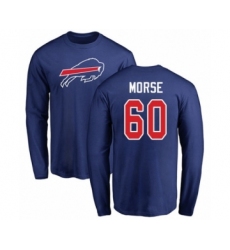 Football Buffalo Bills #60 Mitch Morse Royal Blue Name & Number Logo Long Sleeve T-Shirt