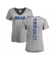 Football Women's Buffalo Bills #10 Cole Beasley Ash Backer V-Neck T-Shirt