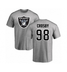 Football Oakland Raiders #98 Maxx Crosby Ash Name & Number Logo T-Shirt