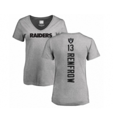 Football Women's Oakland Raiders #13 Hunter Renfrow Ash Backer T-Shirt