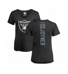 Football Women's Oakland Raiders #29 Lamarcus Joyner Black Backer T-Shirt