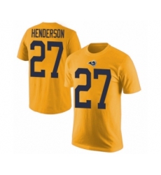 Men's Los Angeles Rams #27 Darrell Henderson Gold Rush Pride Name & Number T-Shirt