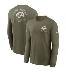 Men's Los Angeles Rams Olive 2025 Salute to Service Sideline Long Sleeve T-Shirt