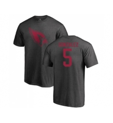 Football Arizona Cardinals #5 Zane Gonzalez Ash One Color T-Shirt