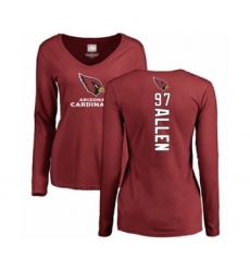 Football Women's Arizona Cardinals #97 Zach Allen Maroon Backer Long Sleeve T-Shirt