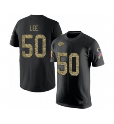 Football Men's Kansas City Chiefs #50 Darron Lee Black Camo Salute to Service T-Shirt