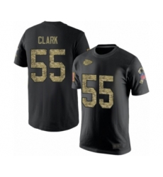 Football Men's Kansas City Chiefs #55 Frank Clark Black Camo Salute to Service T-Shirt