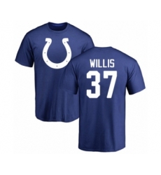 Football Indianapolis Colts #37 Khari Willis Royal Blue Name & Number Logo T-Shirt