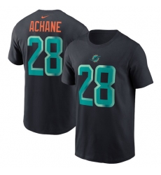 Men's Miami Dolphins #28 De’Von Achane Black 2025 Rivalries Collection Player Name & Number T-Shirt